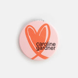 Caroline Gardner Pink/Orange Heart Mirror
