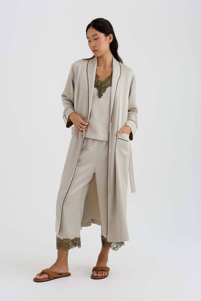 Eco Satin Robe – Pelican, M/L