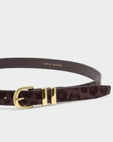 Leopard Print Buckle Belt – Brown