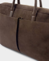Suedette City Laptop Bag in Chocolate