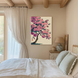 Japanese Pink Blossom Tree Art Print        : A2