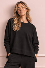 Supersoft Longline Sweatshirt – Black, M