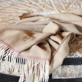 Sofia Crema 100% New Zealand Wool Throw Blanket