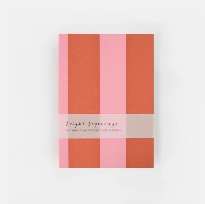 Orange & Pink Stripe A5 Softback Notebook