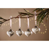Suhana Glass Baubles - Brushed Silver - (Set of 4)