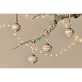 Suhana Glass Baubles - Brushed Silver - (Set of 4)