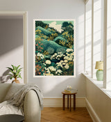 Green Hills Landscape  Art Print  : A3