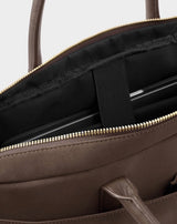 Suedette City Laptop Bag in Chocolate