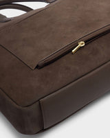 Suedette City Laptop Bag in Chocolate