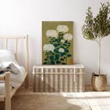 Japanese Chrysanthemum Green Floral Art Print