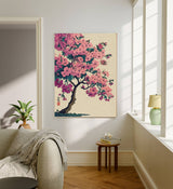 Japanese Pink Blossom Tree Art Print        : A2