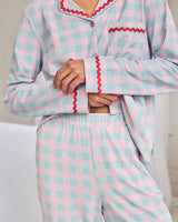 Do Not Disturb Check Organic Cotton Embroidered Pyjama Set