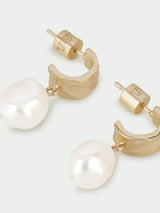 Textured Freshwater Pearl Hoop Earrings