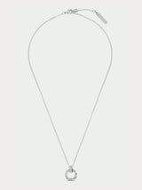 Palm Open Disc Necklace in Silver