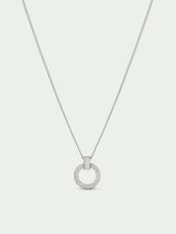 Palm Open Disc Necklace in Silver
