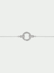 Palm Open Disc Bracelet in Silver
