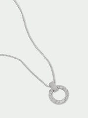 Palm Open Disc Necklace in Silver
