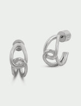 Alder Huggie Earrings in Silver