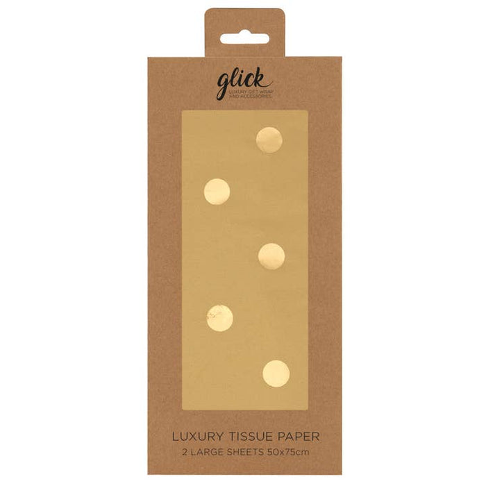 Gold Foil Dot Tissue Paper – 2 Sheets