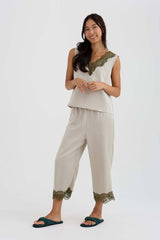 Eco Satin Lace Vest – Pelican, UK 10