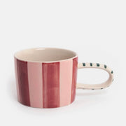 Wine & Pink Stripe Ceramic Mug