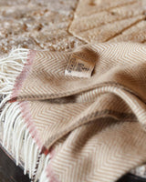 Sofia Crema 100% New Zealand Wool Throw Blanket