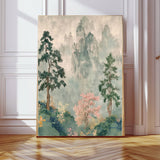 Japanese Mountain Green Landscape Art Print
