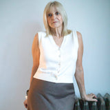 CHALK Liv Cashmere Blend Waistcoat in Cream