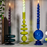 Tapered Glass Candle Stick - Pear Green