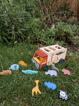 Mentari Wooden Shape Sorting Safari Truck – Traditional Toy