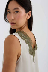 Eco Satin Lace Vest – Pelican, UK 8