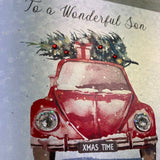 Wonderful Son Car Carrying Christmas Tree Card