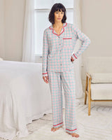 Do Not Disturb Check Organic Cotton Embroidered Pyjama Set