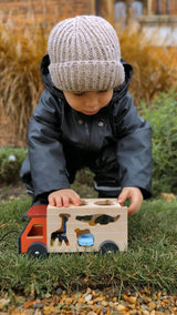 Mentari Wooden Shape Sorting Safari Truck – Traditional Toy