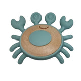 Crab Silicone & Wood Teether – Ocean Blue