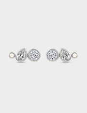 Pure Pearl & Crystal Earrings in Silver