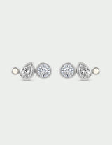 Pure Pearl & Crystal Earrings in Silver