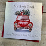 Car Carrying Christmas Tree Family Christmas Card