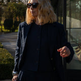 CHALK Lisa Linen Blazer in Navy
