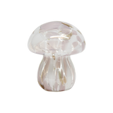 Pink Spotted LED Glass Mushroom Lamp