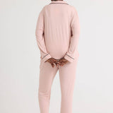 Bamboo Long Pyjama Set UK 12 - Pink Clay