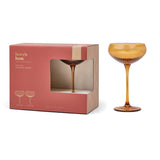 Here's How "The Lou" Coupe Glass - Set of 2 Amber
