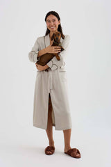 Eco Satin Robe – Pelican, S/M