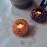 Nila Glass Candle Holder - Honey