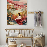 Female Landscape Reading Portrait Art Print