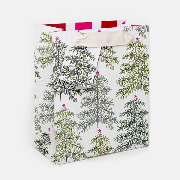 Caroline Gardner Painted Tree Christmas Gift Bag - Medium