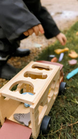 Mentari Wooden Shape Sorting Safari Truck – Traditional Toy