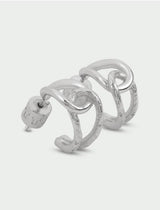 Alder Huggie Earrings in Silver