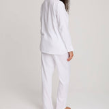 Luxury Cotton Modal Long Pyjama Set in White - UK Size 14