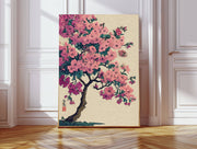 Japanese Pink Blossom Tree Art Print        : A2